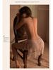 Manyan Sexy Deep V Lace See-Through Split Nightdress with Lace-Up Sling - Style 9105