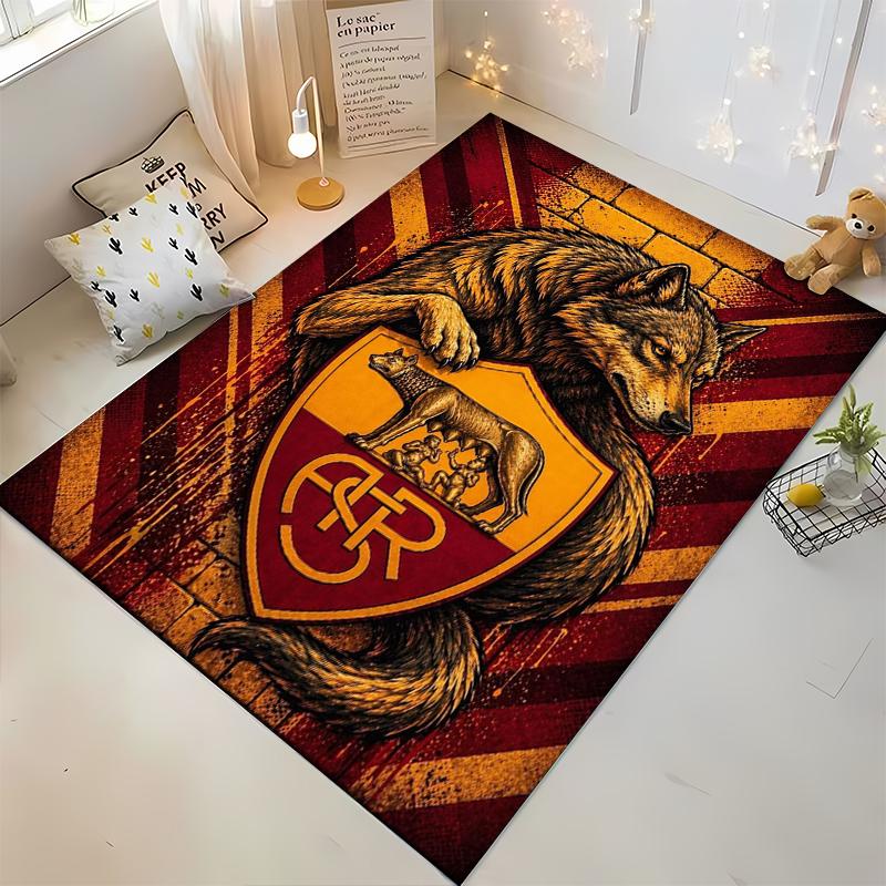 Wolf and Shield with Vintage Design Non-slip Rug Suitable for Living Room and Bedroom Sofas