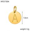 CARLIDANA Gold Plated Stainless Steel 26 Letter Charms Set Heart Bubble Initial A-Z Alphabet Letter Pendants for DIY Jewelry