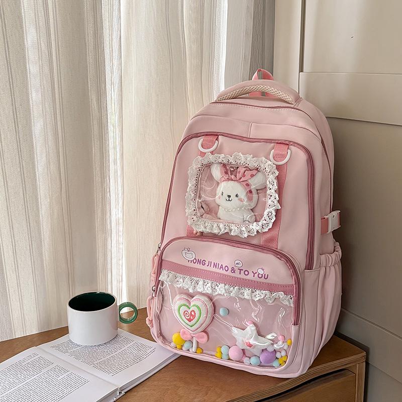 

Высококачественный рюкзак для женщин, Pain Baosen, милый школьный рюкзак для женщин, старшеклассников, рюкзак большой вместимости single bag (without pendant) розовый