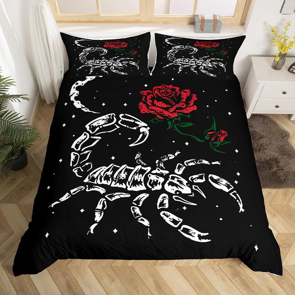 Rose Duvet Cover Sets Lightweight Comforter Cover For Boys Girls Children Teens Bedroom Decor Queen King Size With 2 Pillow Case