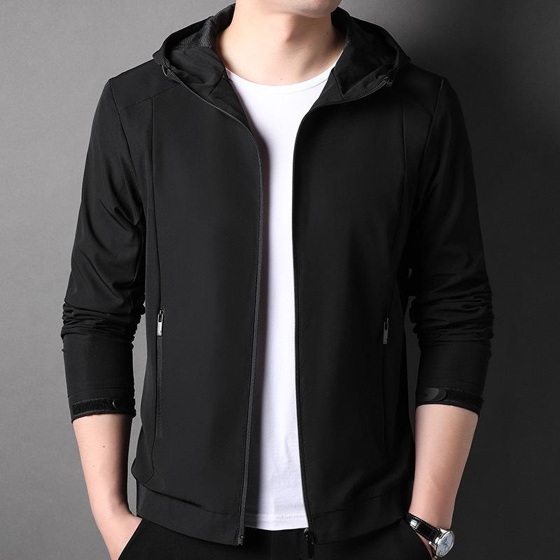 2025 Autumn/Winter Men's Trendy Hooded Jacket: Casual Zipper Top for Middle-Aged Fashion