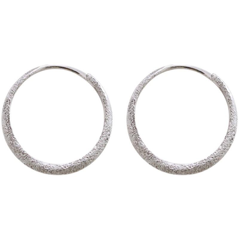 Late Sleeping Platycodon | Sparkling, Temperament Frosted Commuter Earrings Fine Sparkling Versatile Earrings Plain Ring Earrings Women
