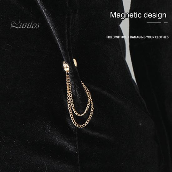 2 Stück Multifunktions-Magnet-Kleiderclip mit Kette, Mehrzweck-Clip aus Metall ohne Stift, Magnetstift zur Befestigung von Kleidung, Schals, Hosenbeinen und Manschetten