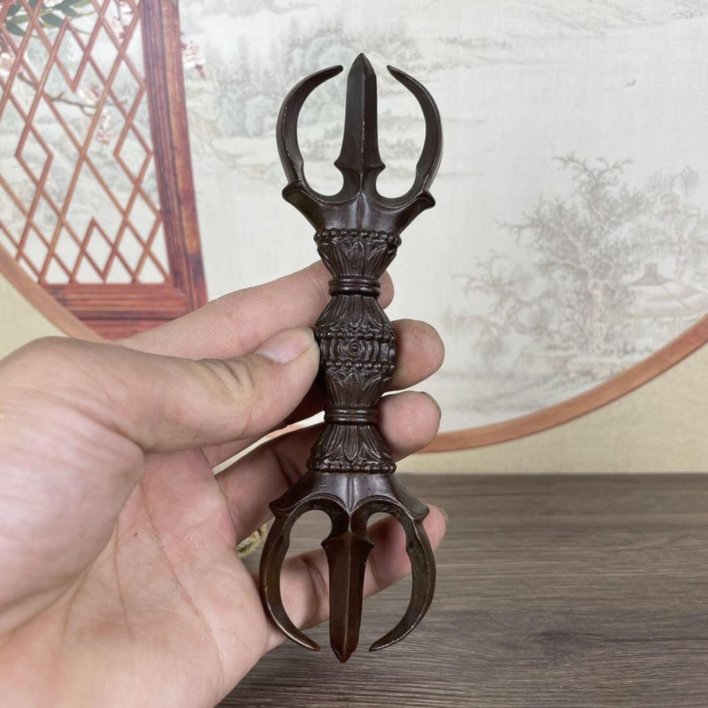 Alloy Vajra Trident, 15cm Long, Shingon Buddhist Ritual Implement, Amulet, Protection from Misfortune and Disaster [Product Code]