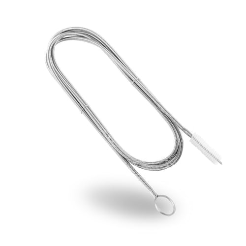 TORMEN 59-inch Pipe Cleaning Long Brush, 1.5m Flexible Drain Spring, Portable Nylon Straw Brush for Mouthpieces and Pipes (White)