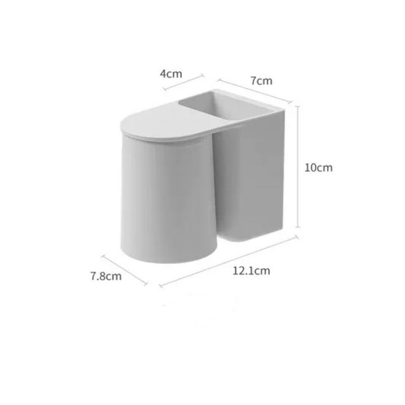 

Magnetic Mouthwash Cup, Brush Cup, Wall Mounted Household Simple Wash Cup Set, Toothbrush Storage Box, Couple Toothbrush Cup серый