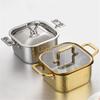 304 Stainless Steel Small Hot Pot One Person, One Pot for Household and Commercial Use Square Personal Hot Pot Chafing Dish