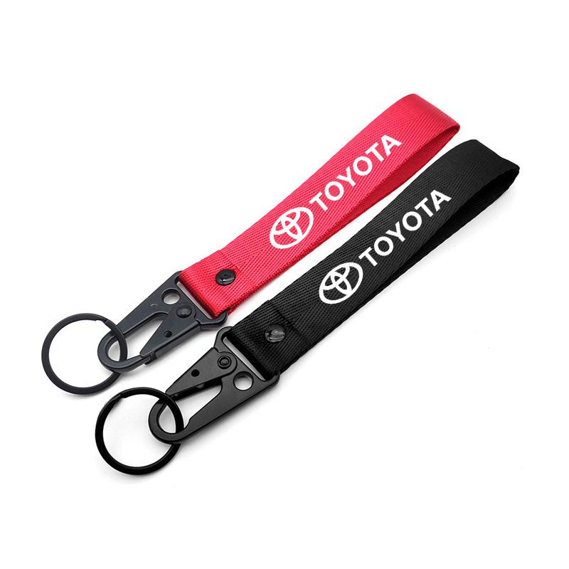 Universal Car Keychain Lanyard Hanging Strap with Metal key Ring For Toyota Hilux Camry Corolla C-hr Rav4 Yaris Ractis CHR Auris