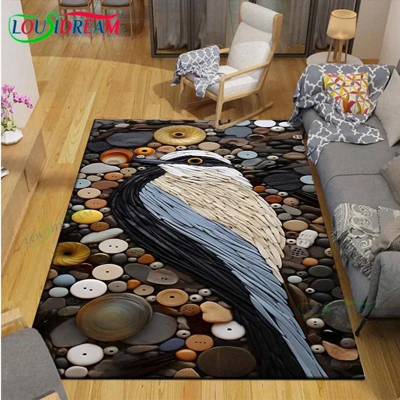 3D Lustige Kieselstein Dekor Teppich für Außenbalkon Garten Couchtisch Schlafzimmer Bereichsteppiche Küche Rutschfeste Fußmatte Teppich Geschenk