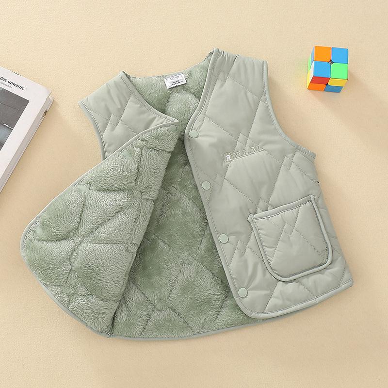 Children's Fleece-Lined Winter Vest: Warm & Thickened for Boys and Girls, Infant Class A