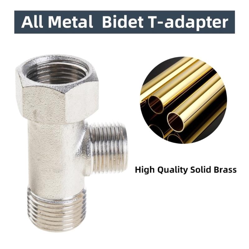 Professional Water Valves Splitters 7/8Inch Sturdy Brass Construction Leak Resistant Designs Bidet Shower Connectors