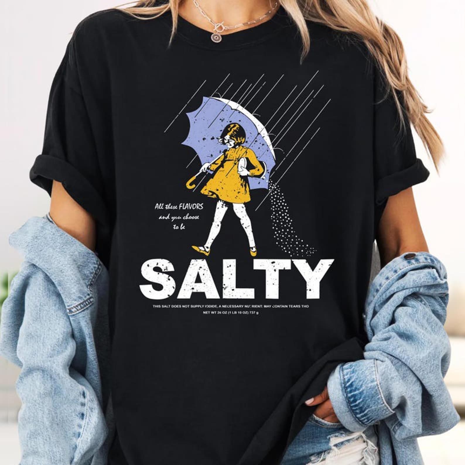 Salty Girl Tee, Women s Vintage Cotton Blend T-Shirt L