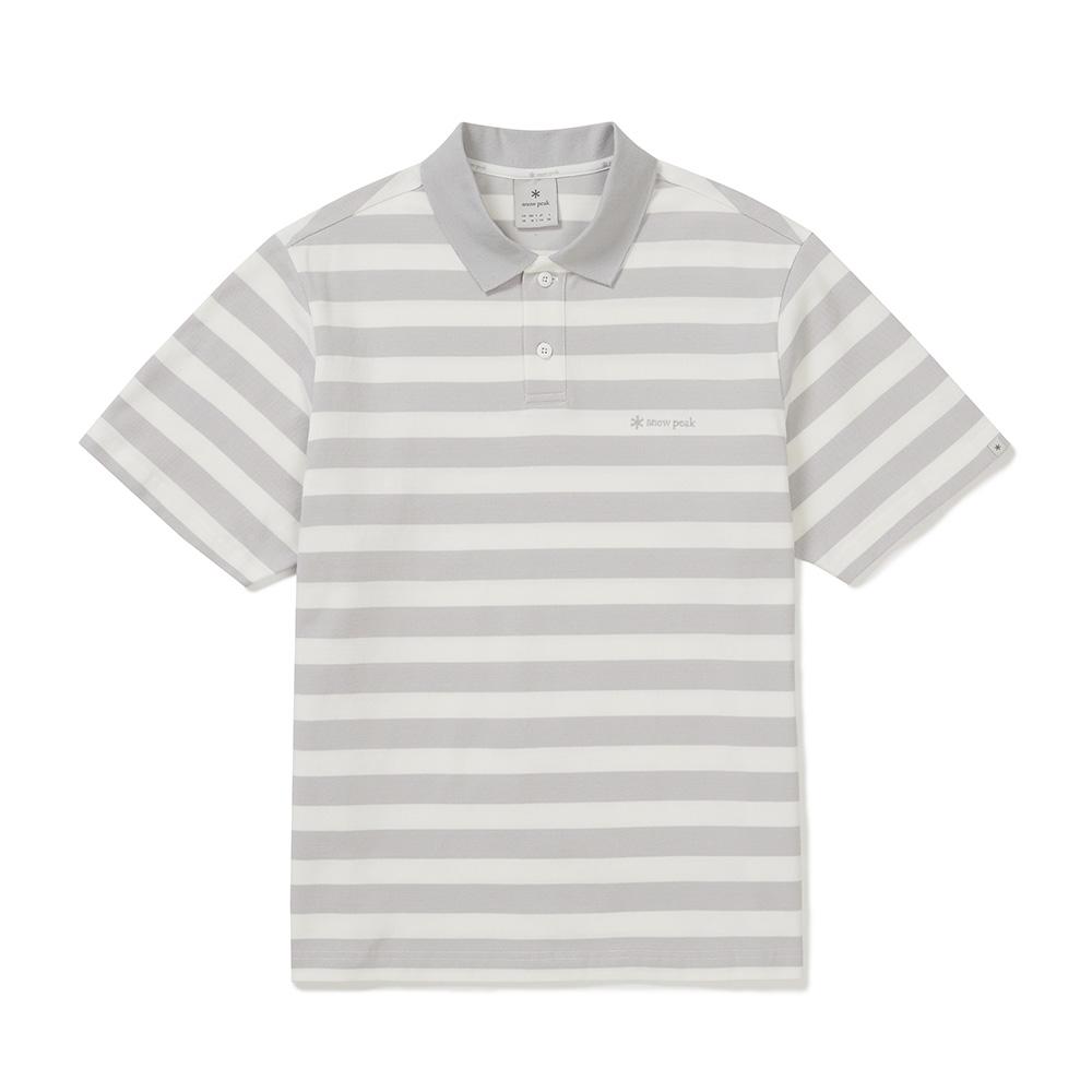 [Snowpeak] Cotton Stripe Polo T-Shirt Ice Gray (S25MMFPS49)