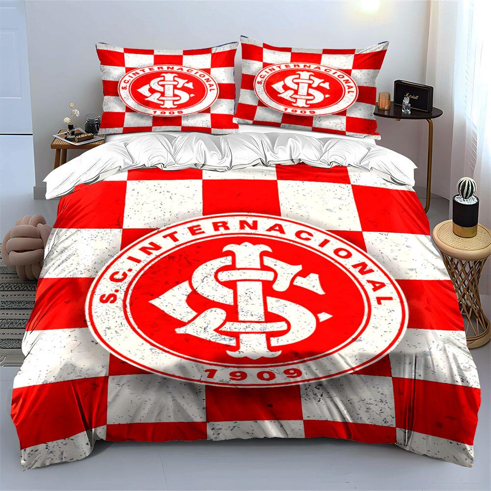 Red and White S.C. Internacional Bedding Bedding Duvet Cover Set Duvet Cover Pillowcases  (1 * Duvet Cover 2 * Pillowcases, without duvet insert)