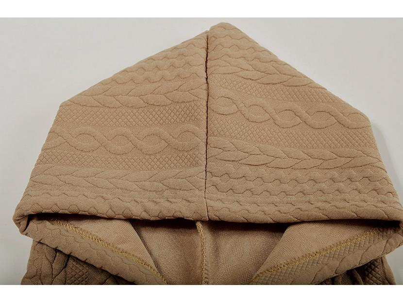 2023 Herbst Übergröße Damen Jacquard zum Binden Kapuzenpullover mit langen Ärmeln