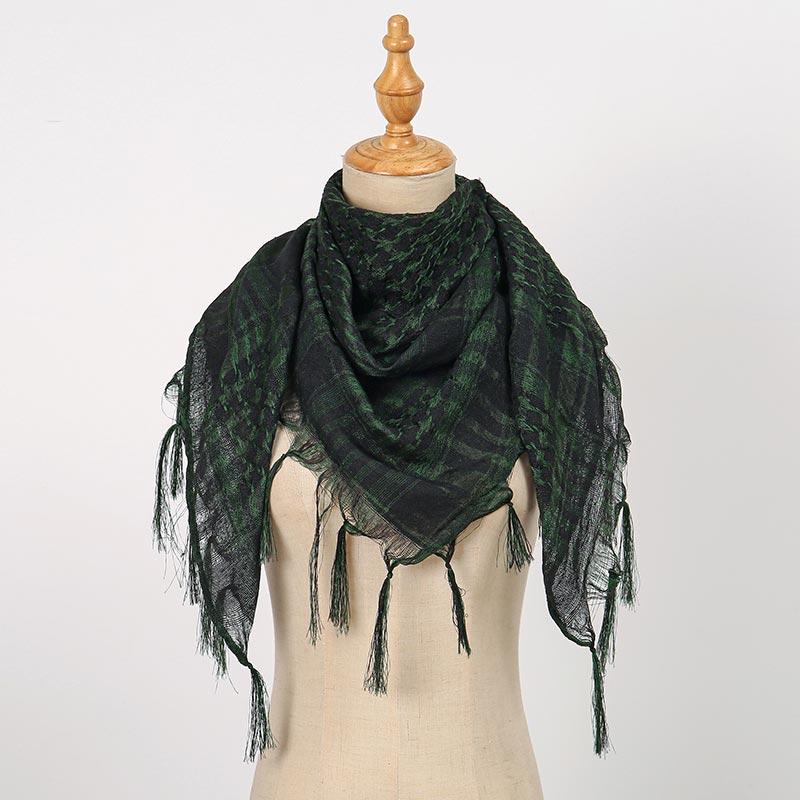 Square Arab Xale Muslim Chess Striped Striped Outdoor Scarf Wind And Sand Neck Cover
