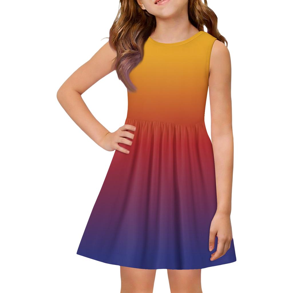 Sommer-Prinzessinnenkleid für Mädchen - A-Linien-Weste mit eingesetztem Rock