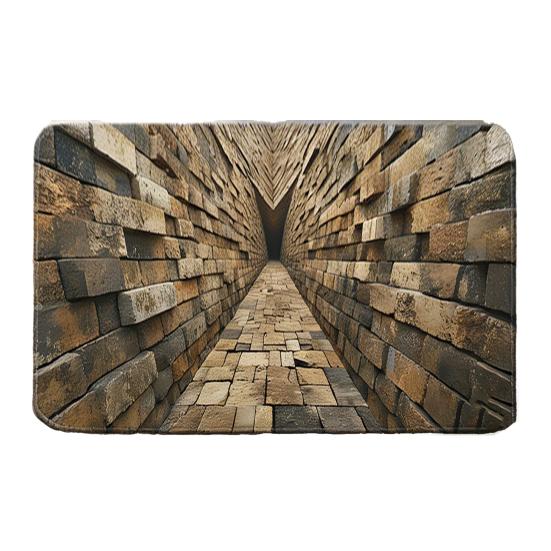 Floor Mat 3D Optical Illusion Bottom Crystal Velvet Non-Slip Rug with Anti-Slip Soft Floor Cushion Easy