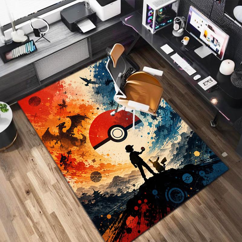 1PC Pokémon Rug - home decoration Carpet For Living Room Bedroom Flooring Computer Chair Area Rug
