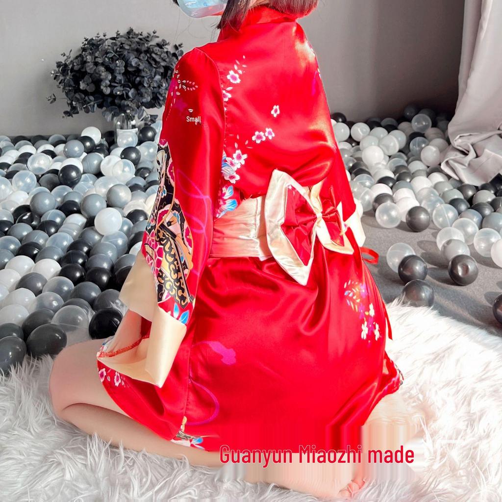 Three Lives Japanese Kimono Lingerie: Seductive & Playful Role Play Set 1006