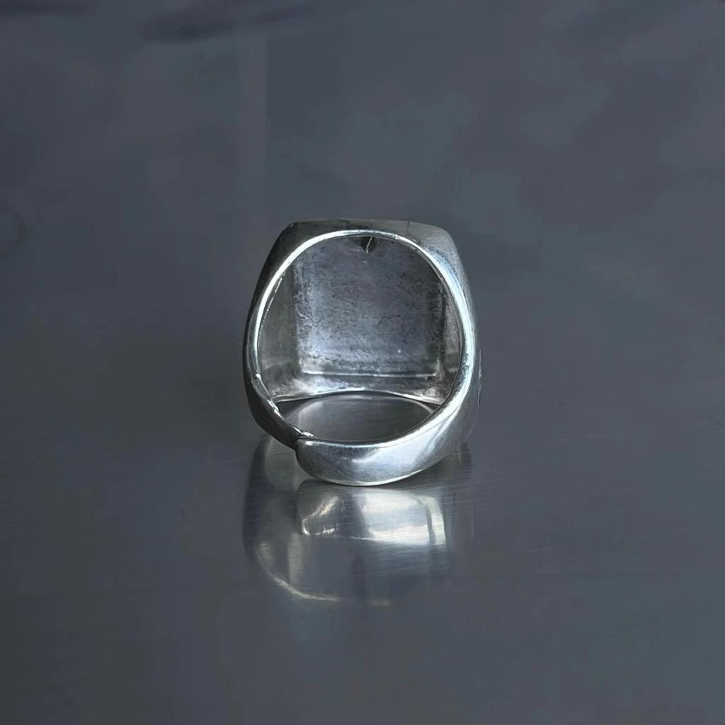 New Silver Color Literary Faith Original Design By Our Lady of Notre Dame Ring Niche Style Hip-hop Retro Men and Women Jewelry
