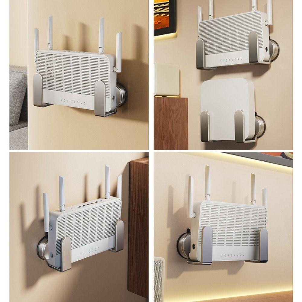 2Pcs No Drill Wifi Placement Rack Wall Mount Wall Support Bracket New Router Power Strip Holder