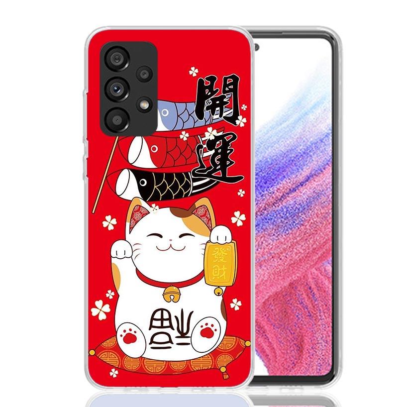 

Lucky Cat Maneki Neko Japanese Phone Case for Samsung Galaxy A17 A16 A15 A14 A13 A57 A56 A55 A54 A53 A37 A36 A35 A34 A33 A26 A25 Samsung A55