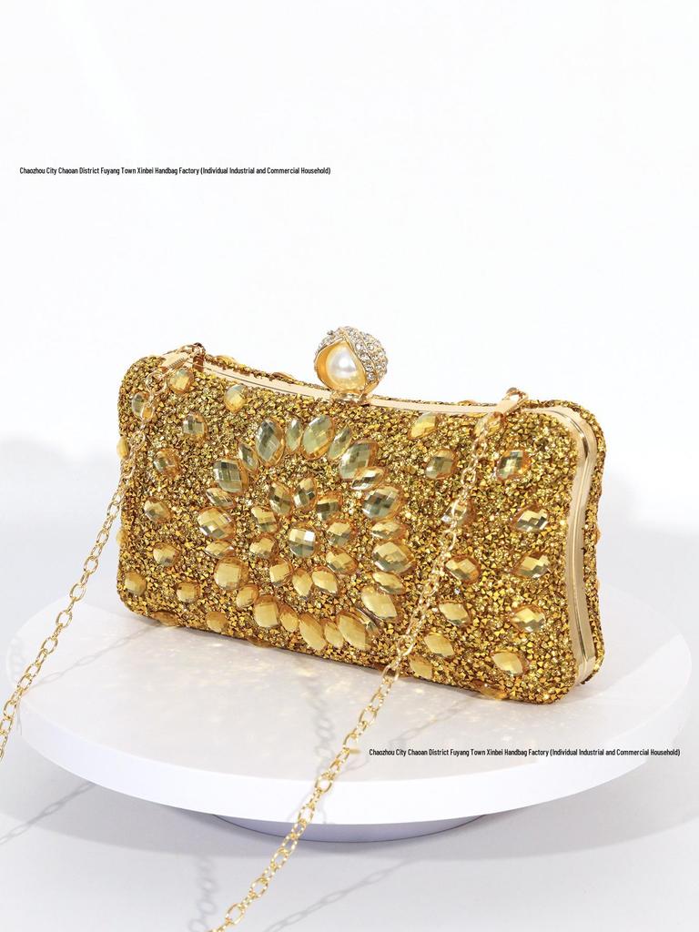 Kadın Elmas Taşlı Akşam Portföy Çantası