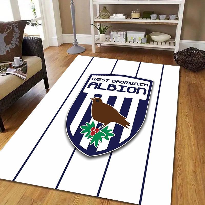 West Brom Flannel Pattern Square Carpet,Area Rug,Carpet Rug for Living Room Bedroom Sofa Playroom Decor,Non-slip Floor Mat
