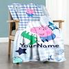 Peppa Pig Personalized Name Blanket Cozy Personalized Blanket Soft & Cozy Throw For Bed Seaside Picnics Livingroom Ideal for All Seasons