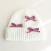 Bow Knitted Woolen Hat for Women In Autumn and Winter Warm and Versatile Thickened Ear Protection Face Showing Small Cold Hat
