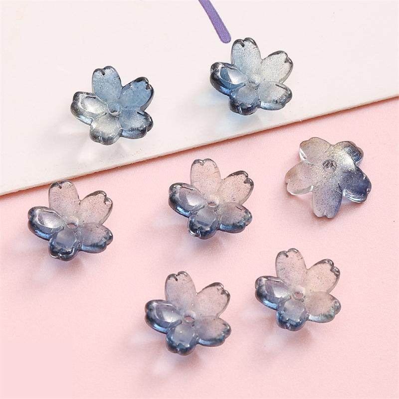 Glass Gradient Cherry Blossom Three-dimensional Accessories Beading Accessories Handmade Diy Bracelet Spacer Beads Accessories Strings Loose Beads