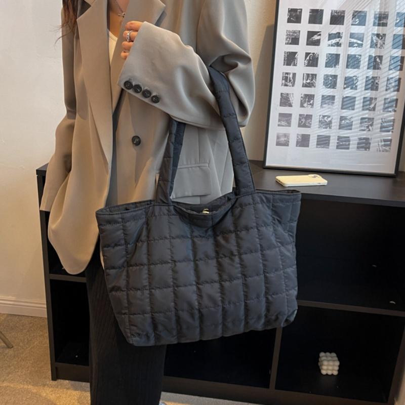 1 PC Minimalist Puffy Tote Bag, Μεγάλης χωρητικότητας χιαστί τσάντα, μοντέρνα γεμισμένη τσάντα ώμου για γυναίκες για καθημερινές μετακινήσεις