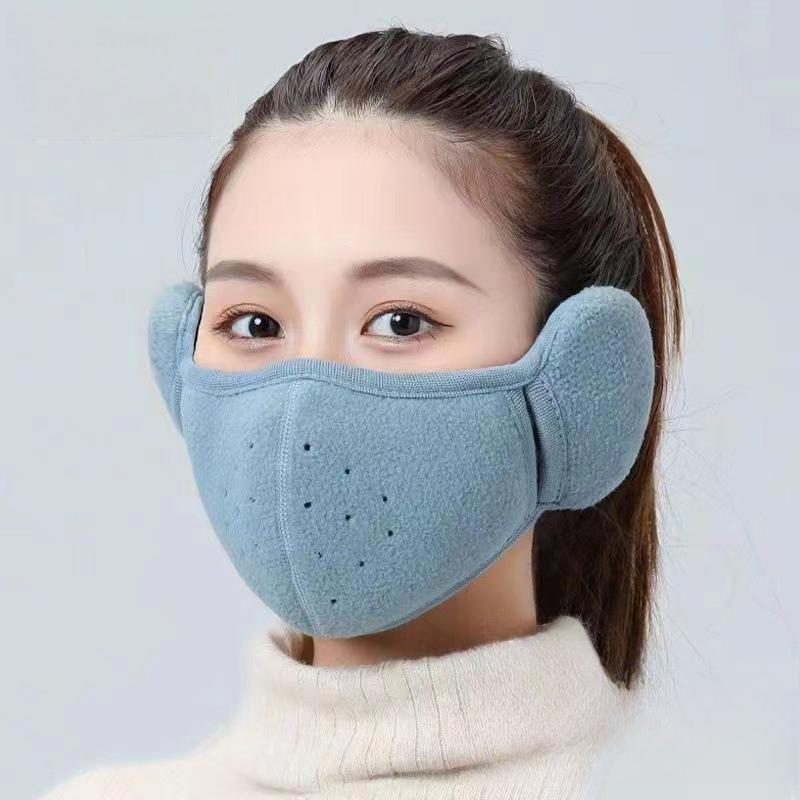 Windproof face mask warm mask with thickened fleece ear protection shake grain fleece for cycling and cold protection