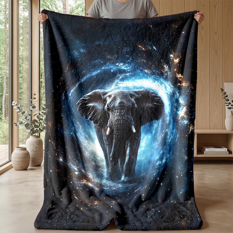 Elephant Warrior and Dragon Theme blanket Lightweight Warm Flannel Blanket Decorative Throw Blanket for Home Decoration