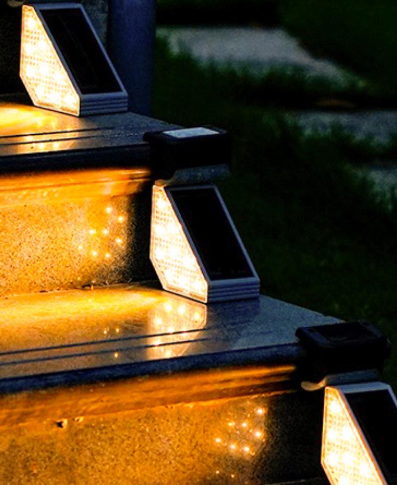 

Солнечный светодиодный светильник для лестницы с датчиком движения, светодиодный шаг, 3 режима, RGB-освещение, IP67, декоративное освещение для патио, садовые солнечные панели 1 PCS