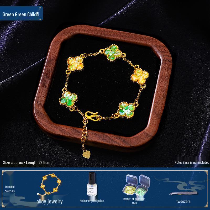 Mother-of-Pearl Bracelet DIY Kit: Shell Fragments Gift for Kids or Women's Day