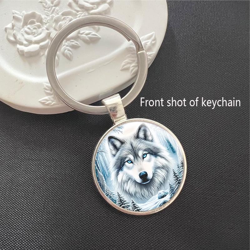Wolf Wildlife Park Time Gem Keychain & Car Pendant