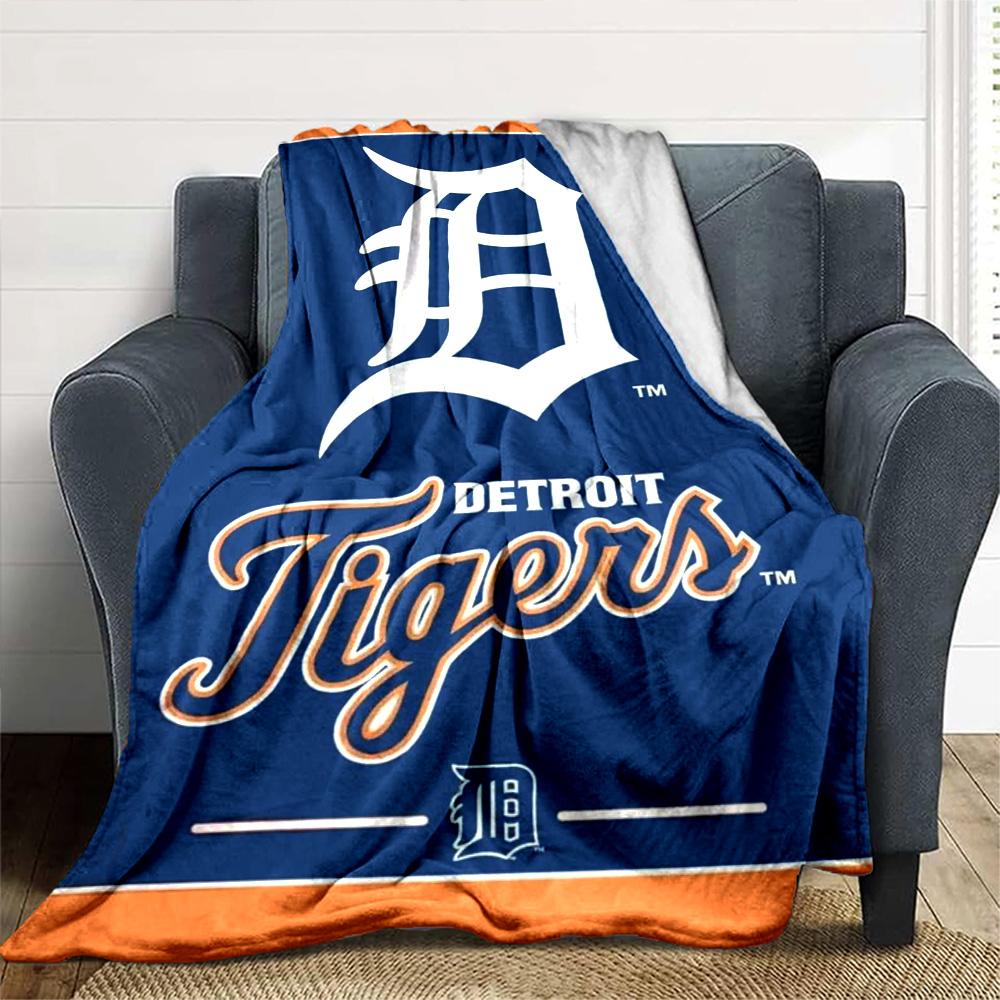 Detroit Tigers Print Flannel Blanket High Quality Warm Comfortable Cover for All Seasons Perfect for Gifts Home Decor