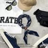Men's Retro Japanese Indigo Bandana: Trendy Silk Scarf for Street Dance & Hip Hop