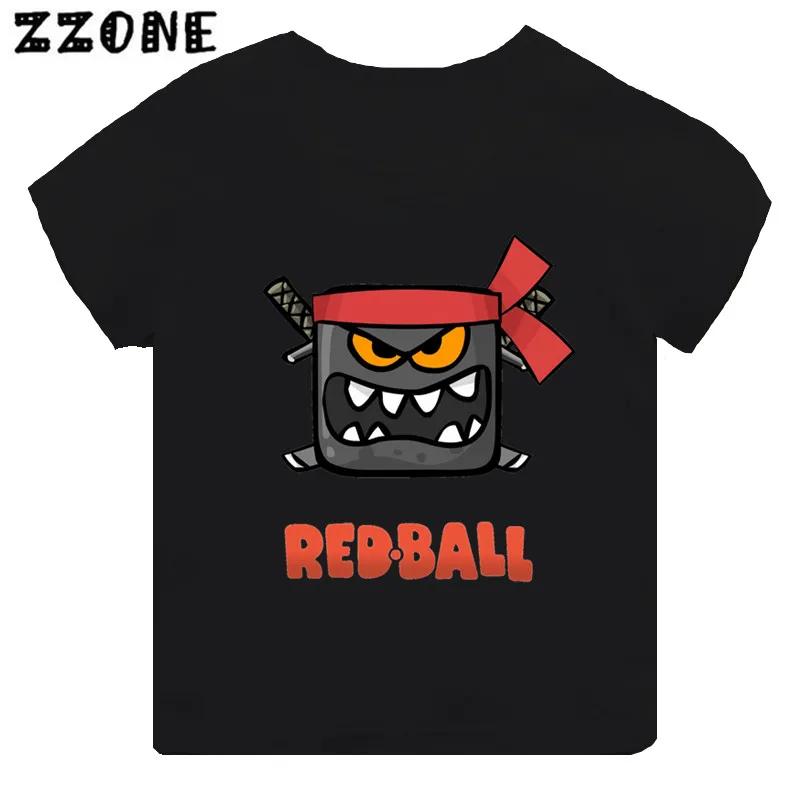 Hot-selling Red Printed Cartoon Children's T-shirt, Fun Black, Suitable for Girls and Boys, Children's Top
