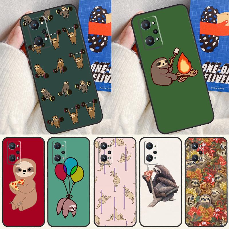 Cute Sloth Animal For Realme 14 13 12 10 11 Pro Plus GT 6 6T 5 GT7 Pro C55 C51 C21Y C25S C67 C75 C53 C61 Case