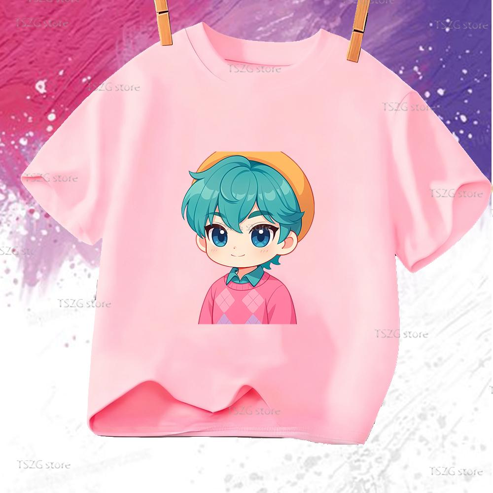 

Summer Kpop Demon Hunters Saja Boys BABY Cartoon Children T-Shirt Kids Girl Boy T Shirt Hot Movie Print Cute Tee Top Fan Clothes 100