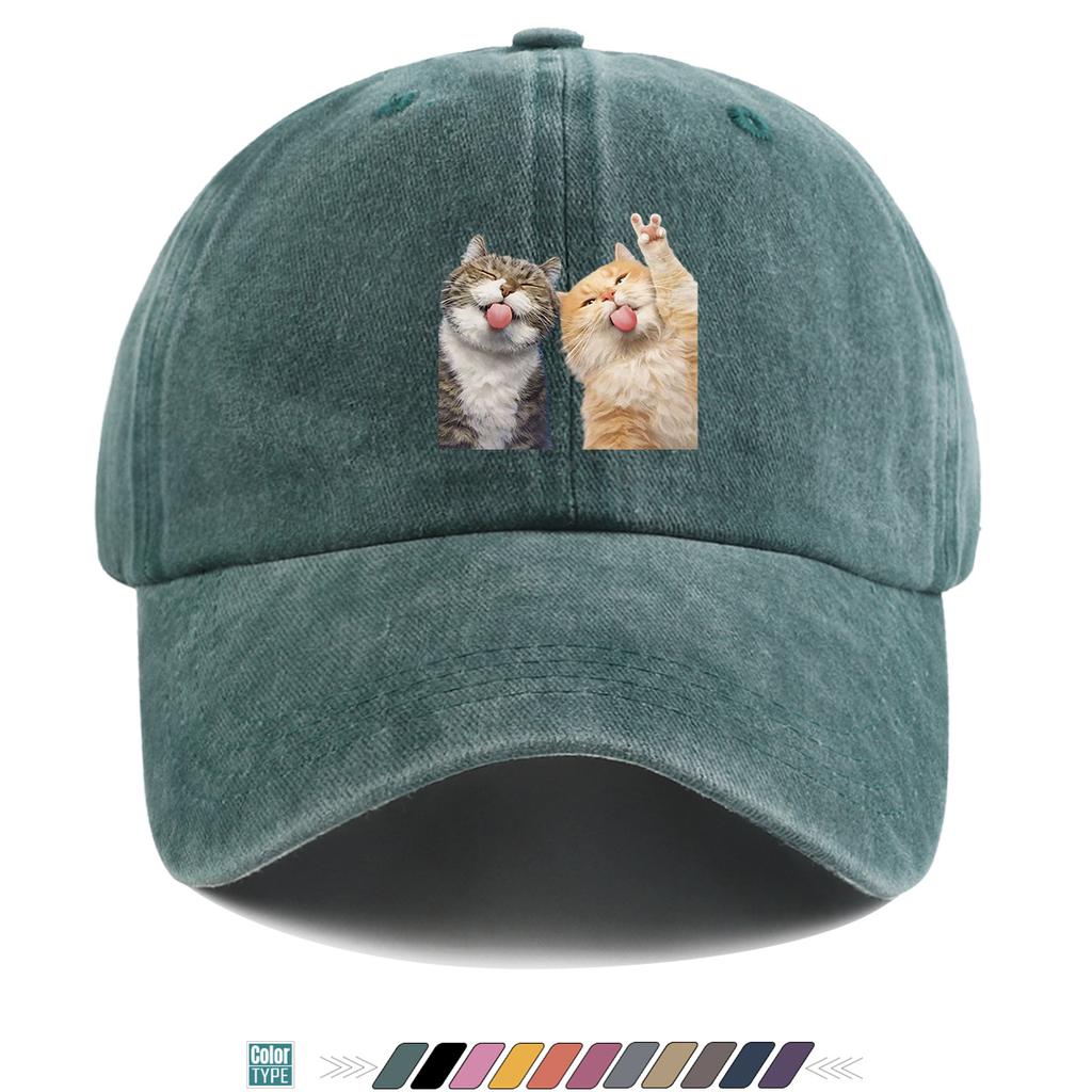 pc pcs Fun Cat Tongue Print Baseball Cap with Pouting Kitten Adjustable Unisex Hat Suitable for Lightweight Breathable Su