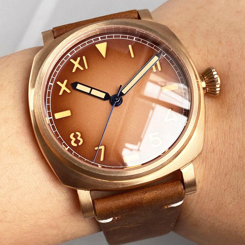 Tandorio 42mm Sapphire Glass CUSN8 Bronze Vintage Automatic Mechanical Men's Watch For Miyota 8215/Asia 2824 20Bar Diver Watch