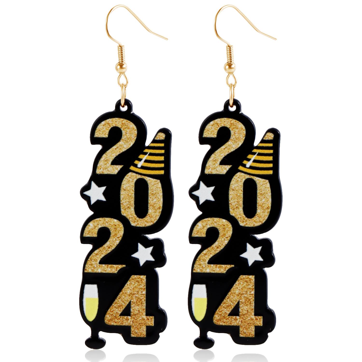

Foreign trade New Year s jewelry, creative banquet party style 1111 digital earrings, European and American cute earrings gift