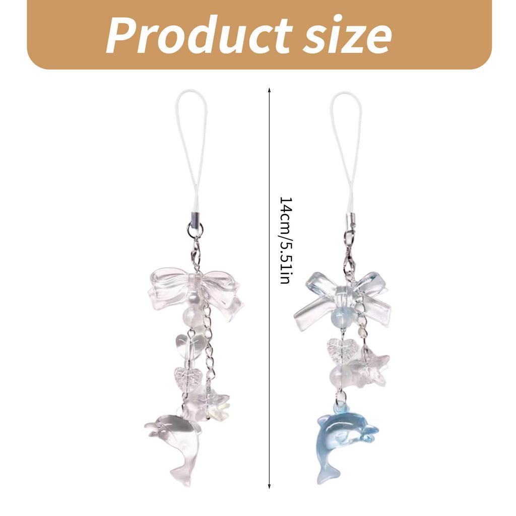 Cute Sea Themed Dolphin Starfish Keychain Versatile Acrylic Charm Bag Pendant Keychain for Phones and Purses
