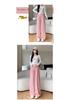 2024 Autumn Stripe Wide-Leg Maternity Pants - Loose, Floor-Length, Casual Fit
