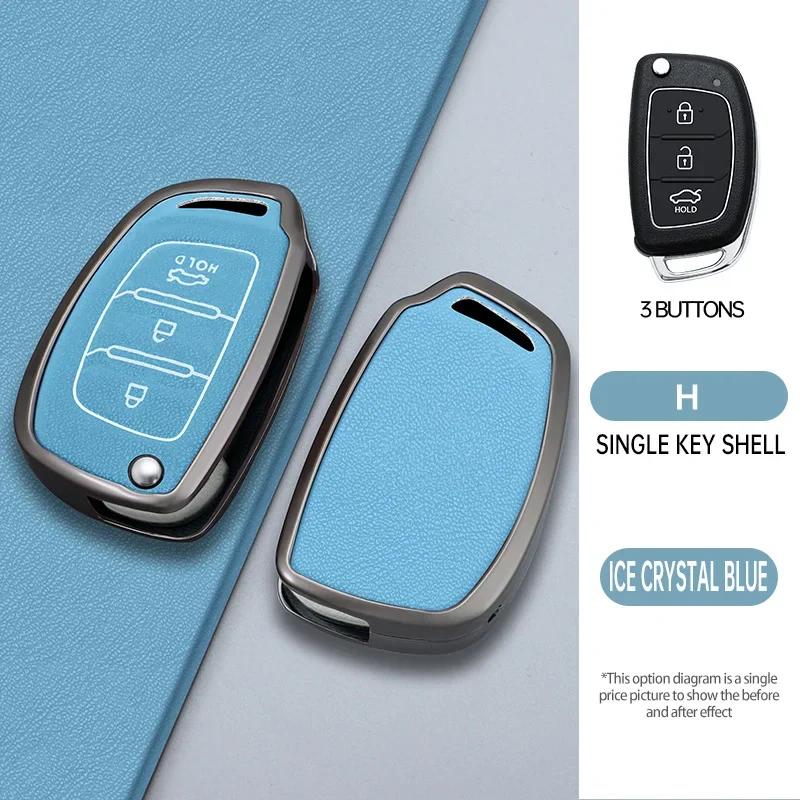 Housse de clé de voiture 3/4 Boutons Pour Hyundai Ix35 I30 I20 Tucson Sonata Fe Creta Ix25 Ix45 I10 I40 Verna Solaris Mistra Elantra Accent white